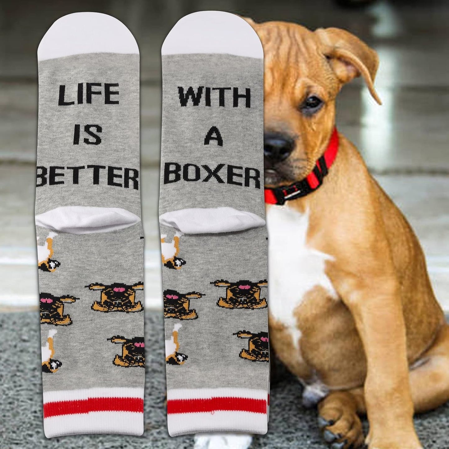 Boxer Socks - Dog Lover Gifts for Boxer Owner, Mom, Dad - Puppy Gift