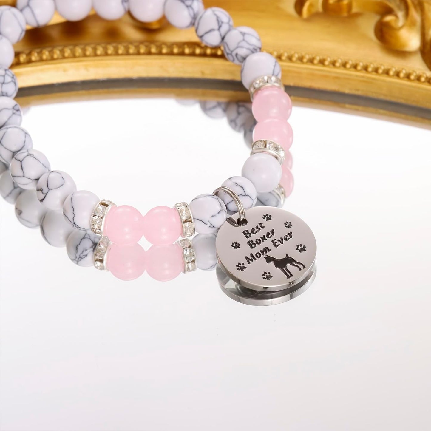 Boxer Dog Gifts for Women Bracelet Jewelry Boxer Lovers Merch Boxer Bracelet, Medium, No Gemstone