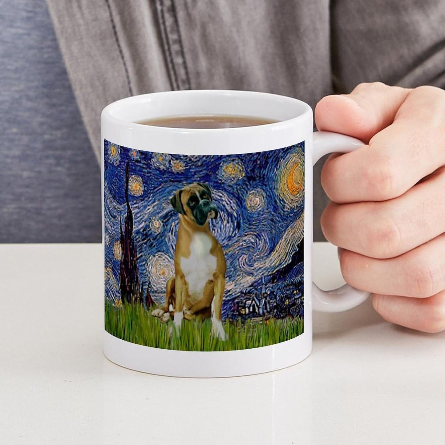 Starry Night & Boxer Mug 11 Oz (325 Ml) Ceramic Coffee Mug