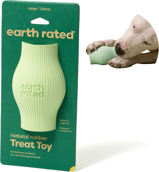 Treat Dispensing Dog Toy, Enrichment Toy for Adult and Puppy Dogs, Slow Feeder, Dishwasher and Freezer-Safe, Natural Rubber, Large, Green