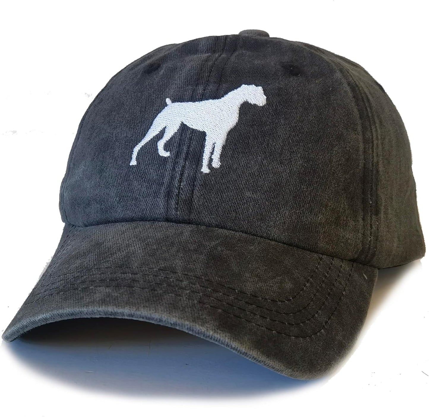 Dog Mom Hat for Women,Embroidered Washed Cotton Dog Dad Baseball Caps Snapback for Dog Lovers, Black Boxer, One Size