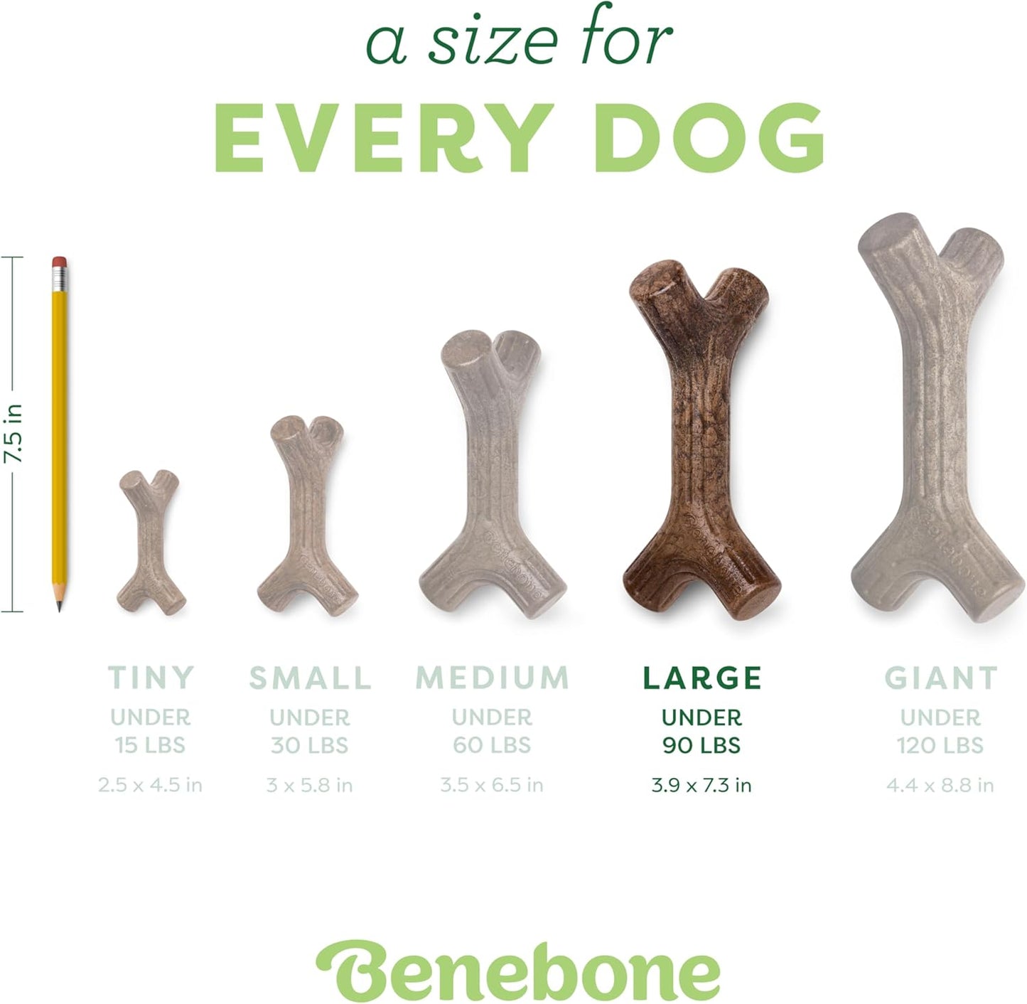 Maplestick Durable Dog Chew Toy for Aggressive Chewers, Real Maplewood, Made in USA, Large