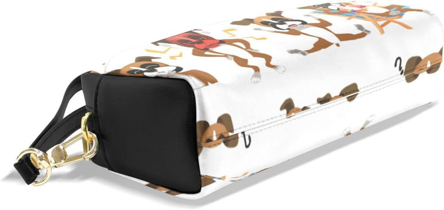 Boxer Dog Pencil Case PU Leather Pencil Pouch Zipper Bag Pen Stationary Bag Cosmetic Makeup Bag