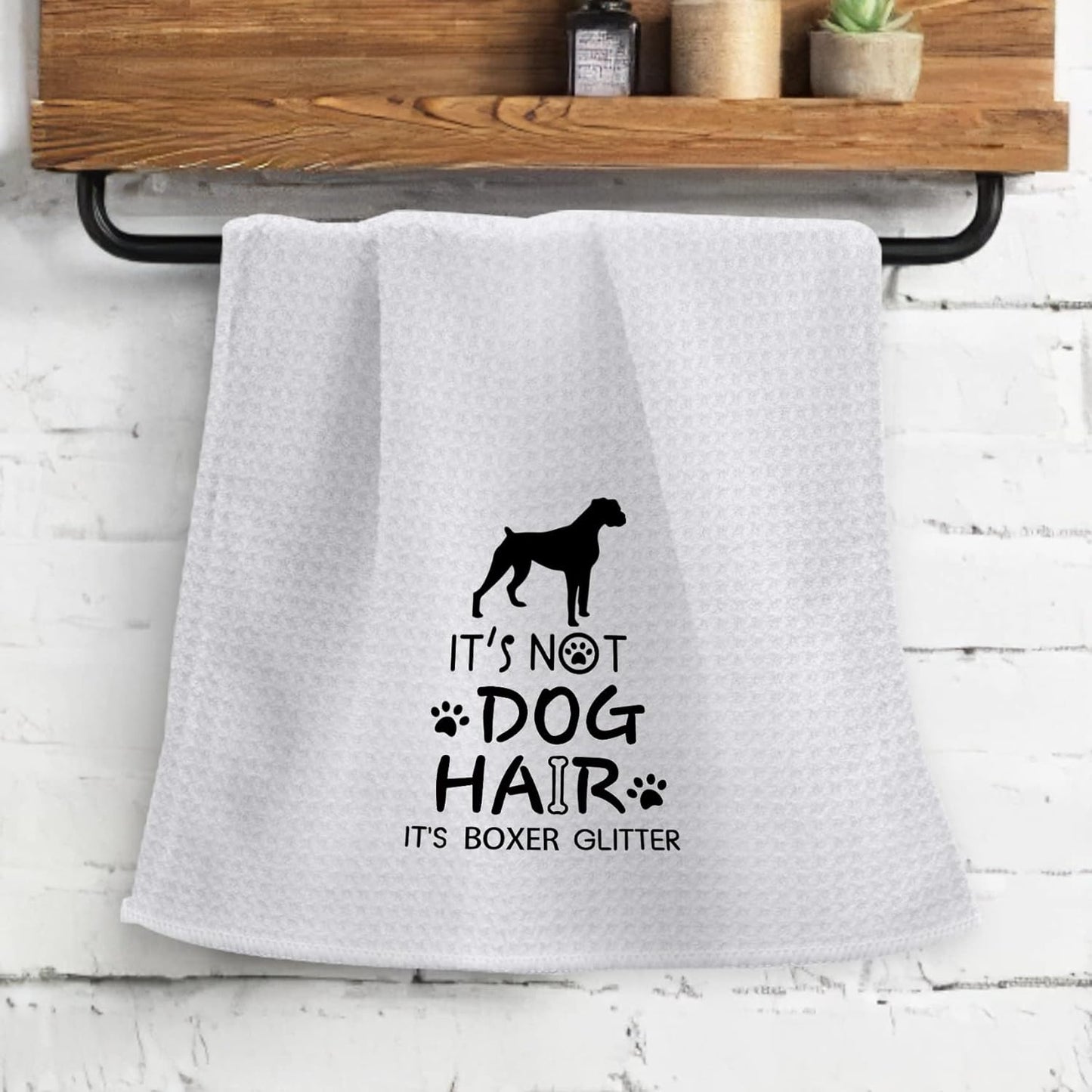 Kitchen Towels,It’S Not Dog Hair It’S Boxer Glitter Absorbent Kitchen Towels Dish Towels Dish Cloth,Funny Boxer Dog Hand Towels Tea Towel for Bathroom Kitchen Decor,Dog Lovers Girls Gifts