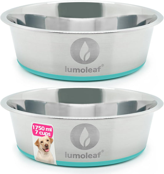 Stainless Steel Dog Bowls (2 Pack 1750Ml), Large Food and Water Bowl with Extra Large Capacity, Non-Slip Silicone Base, Dishwasher Safe Pet Feeding Dishes for Medium & Large Dogs