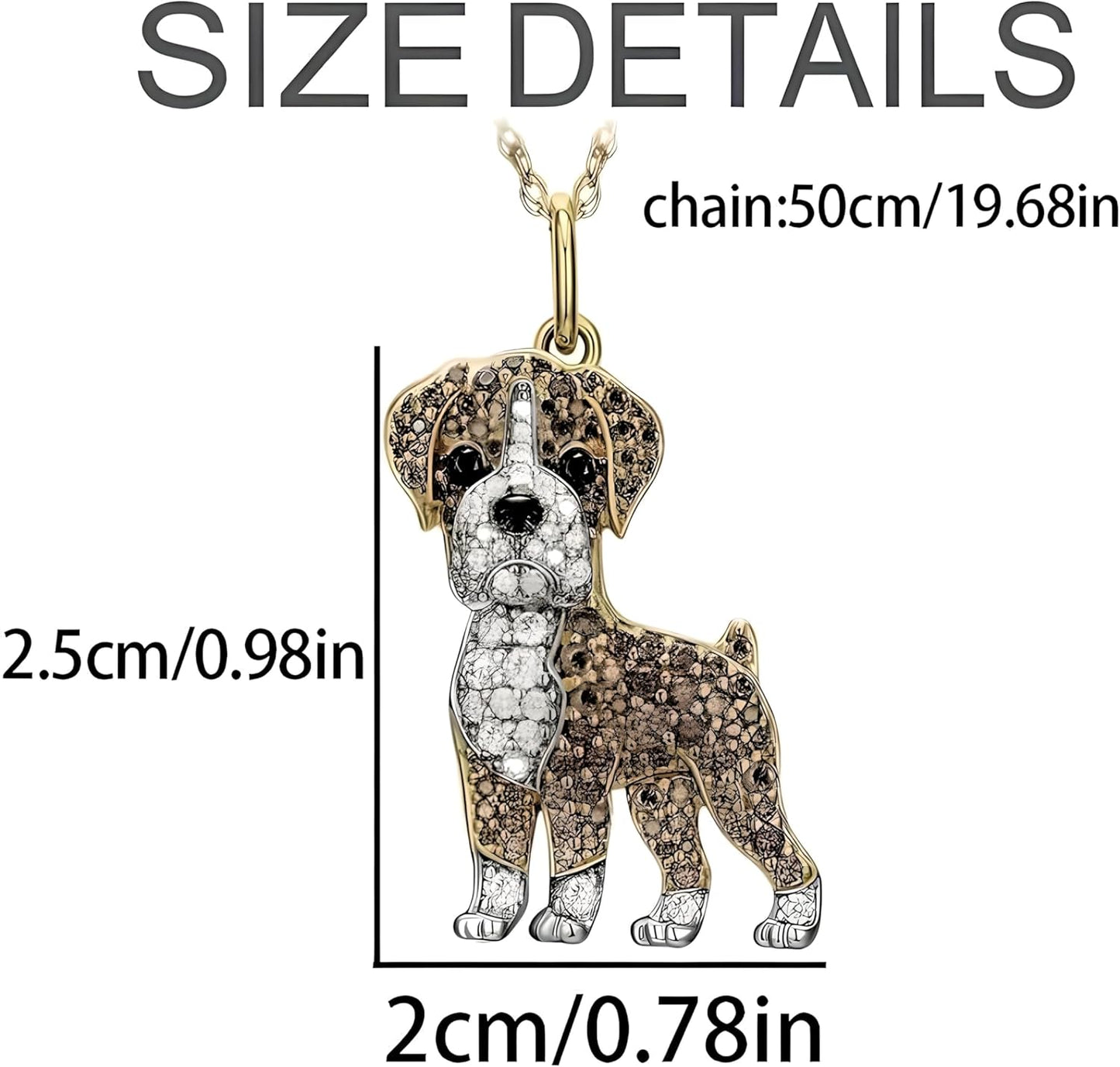 Dog Lovers' Necklace - Different Breeds of Dogs, Synthetic Black and White Zirconia Accented, Golden Retriever, Pug, Corgi, Boxer, and More! Trendy Alloy Chain, Fashion Themed Jewelry Accessory For
