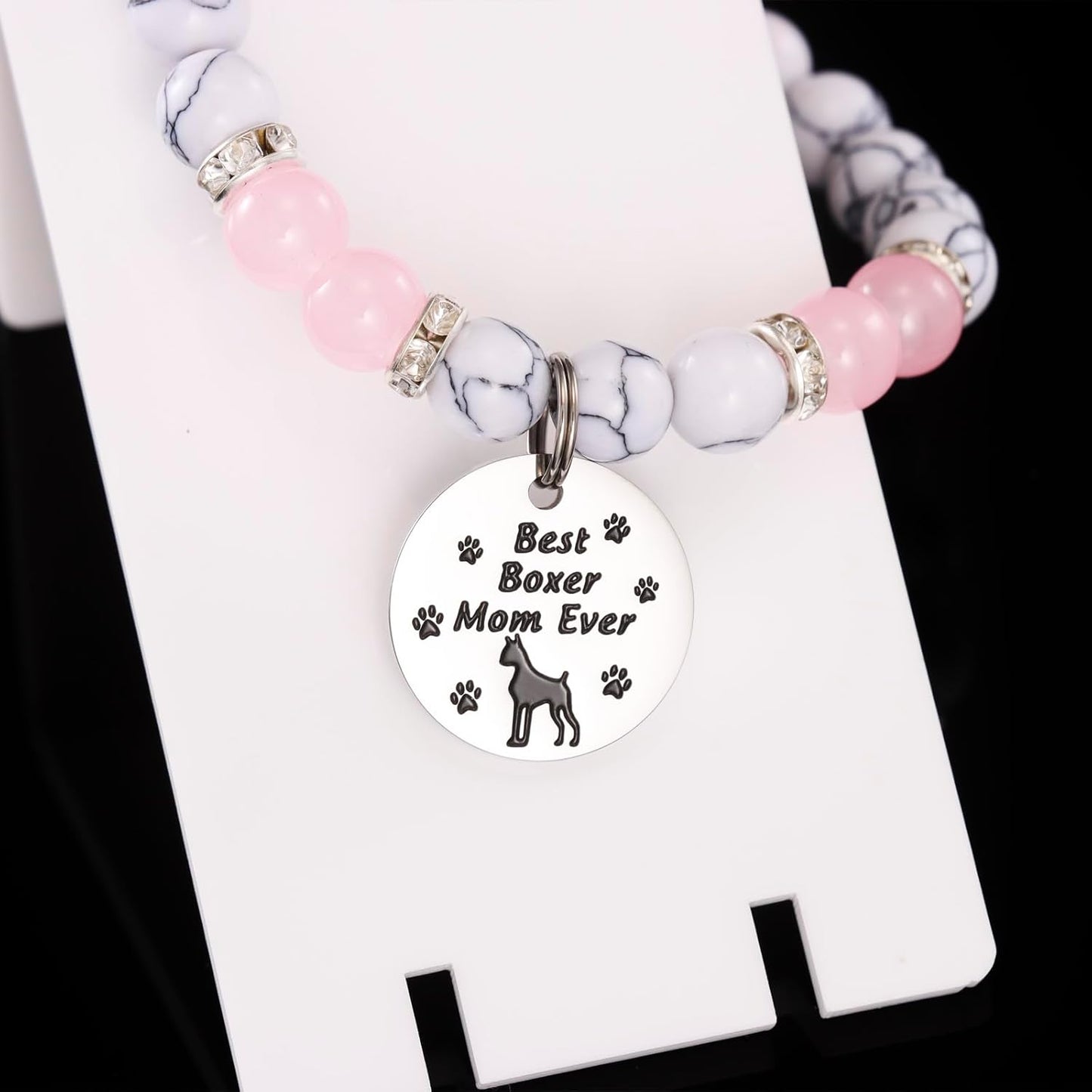 Boxer Dog Gifts for Women Bracelet Jewelry Boxer Lovers Merch Boxer Bracelet, Medium, No Gemstone