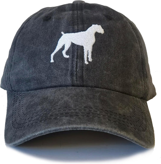 Dog Mom Hat for Women,Embroidered Washed Cotton Dog Dad Baseball Caps Snapback for Dog Lovers, Black Boxer, One Size
