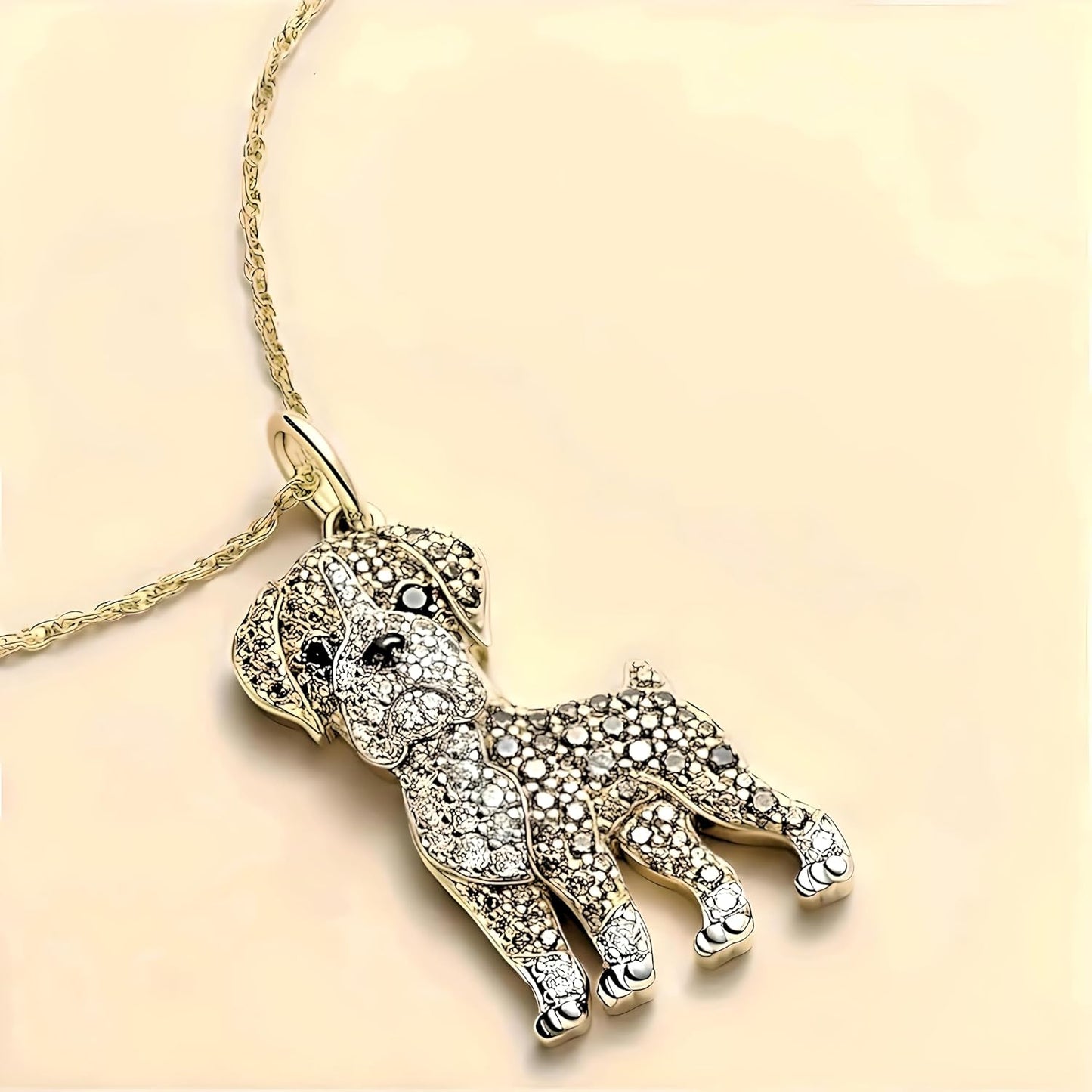 Dog Lovers' Necklace - Different Breeds of Dogs, Synthetic Black and White Zirconia Accented, Golden Retriever, Pug, Corgi, Boxer, and More! Trendy Alloy Chain, Fashion Themed Jewelry Accessory For