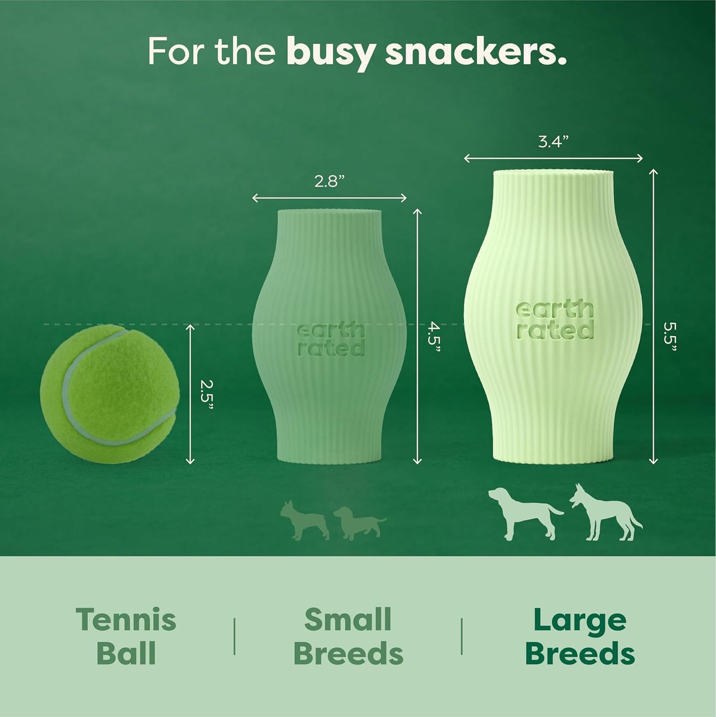 Treat Dispensing Dog Toy, Enrichment Toy for Adult and Puppy Dogs, Slow Feeder, Dishwasher and Freezer-Safe, Natural Rubber, Large, Green