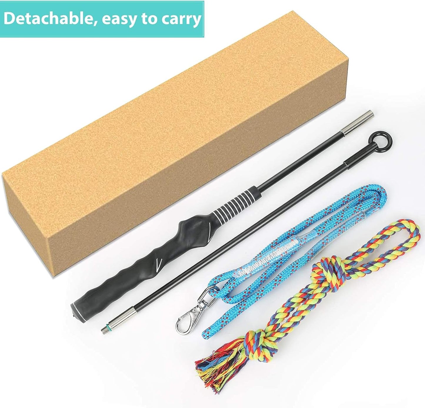 Flirt Pole for Dogs Pet Teaser Wand Outdoor Interactive Pet Dog Flirt Pole Training Exercise Rope Toy for Small Medium Large Dogs Cats