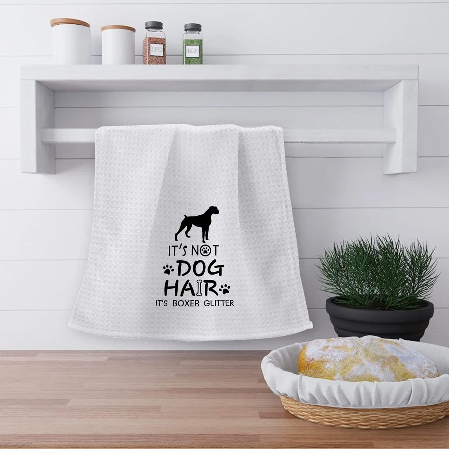 Kitchen Towels,It’S Not Dog Hair It’S Boxer Glitter Absorbent Kitchen Towels Dish Towels Dish Cloth,Funny Boxer Dog Hand Towels Tea Towel for Bathroom Kitchen Decor,Dog Lovers Girls Gifts