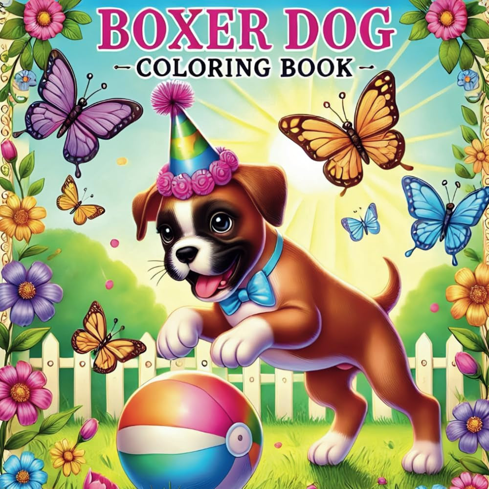 Boxer Coloring Book: Amazing Fun Facts about Boxer Dogs with Interactive Coloring Pages, Perfect for Kids, Dog Lovers, and Learning about Pets