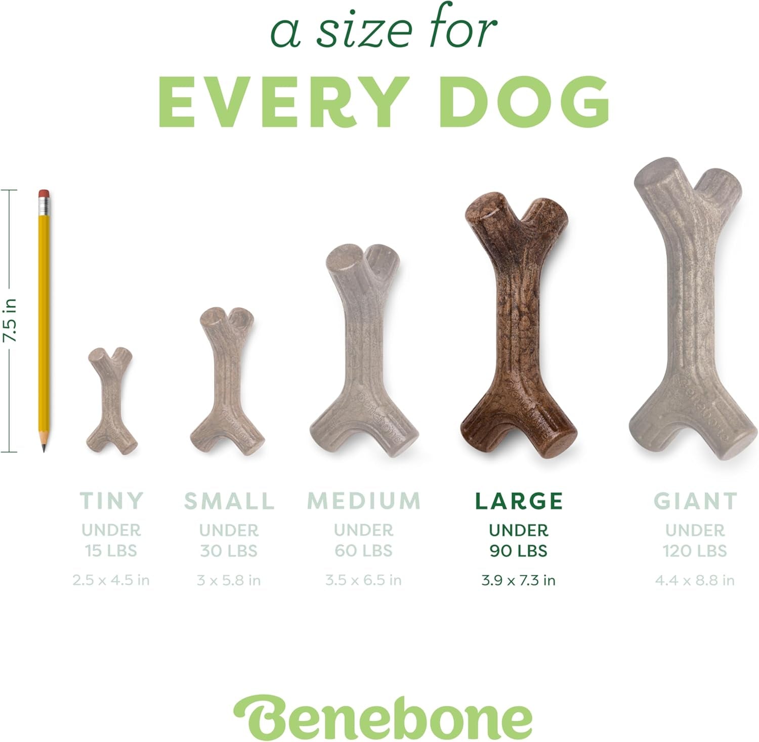 Maplestick Durable Dog Chew Toy for Aggressive Chewers, Real Maplewood, Made in USA, Large