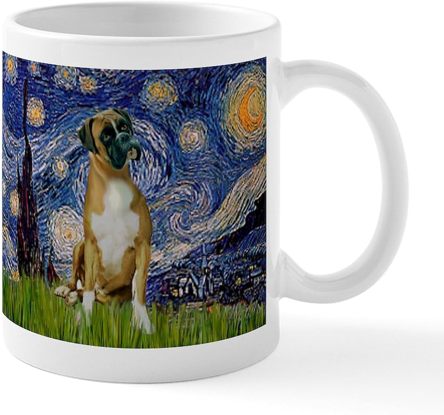 Ceramic Coffee Mug - Starry Night & Boxer 