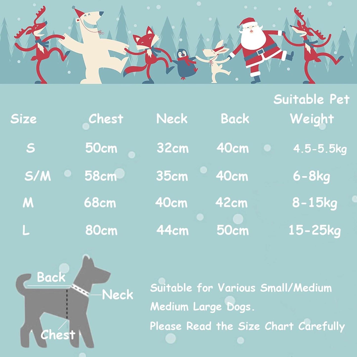 2Pack Dog Christmas Sweater-Outfits - Dog Christmas Costumes Jumper Winter Warm Xmas Puppy Holiday for Dog Cold Weather Xmas Outfit Apparel for Medium Large Dogs (L (Chest:31.5'',Back:19.7''))